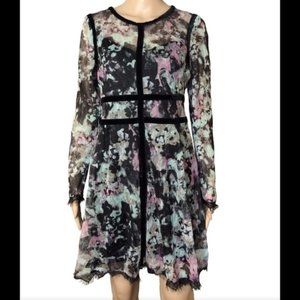 Fire Los Angeles Velvet Trim Lace Dress L Junior